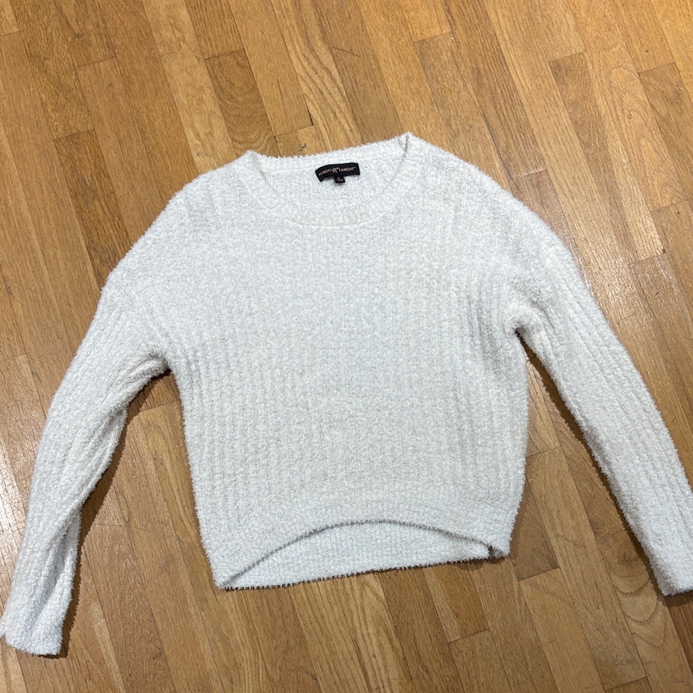 Almost Famous Ivory Cozy Crewneck Sweater